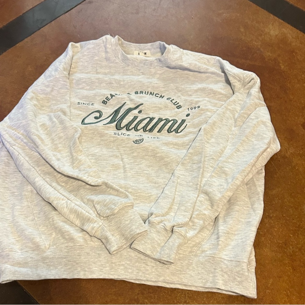 Garage Miami Crewneck Sweatshirt - Light Heather Gray